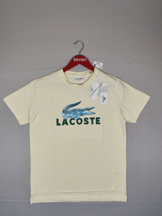 LACOSTE-Round neck-CREAM-Regular Fit