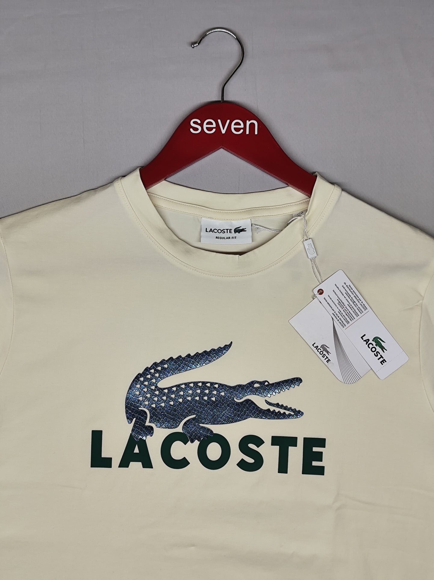 LACOSTE-Round neck-CREAM-Regular Fit
