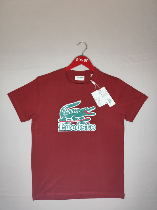 LACOSTE-Round neck-MAROON-Regular Fit