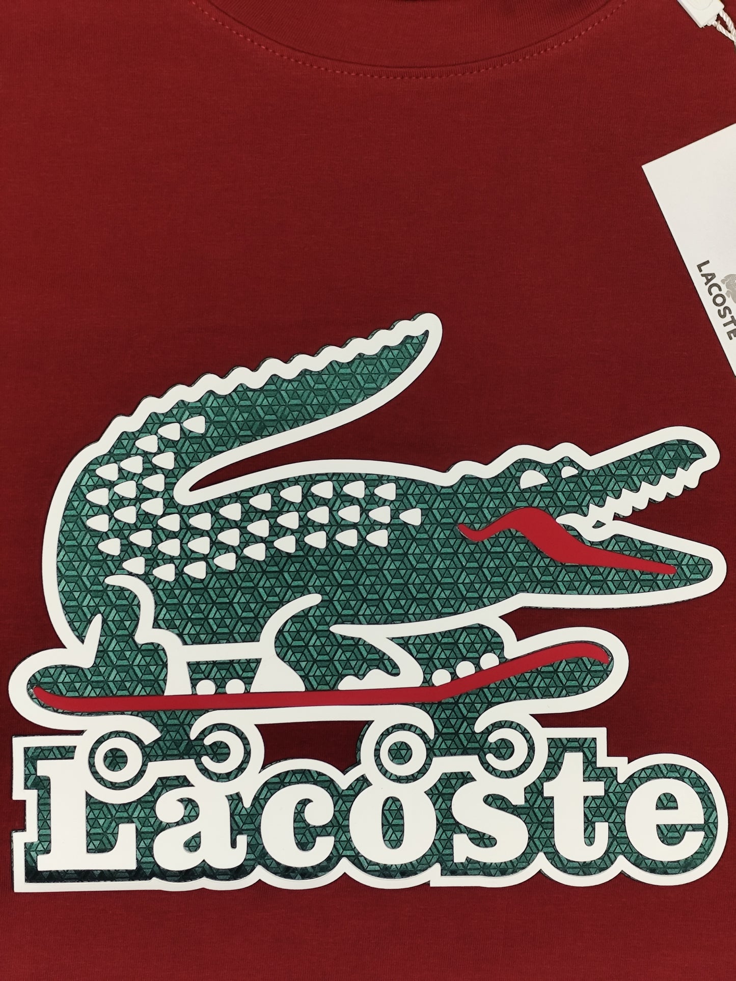 LACOSTE-Round neck-MAROON-Regular Fit