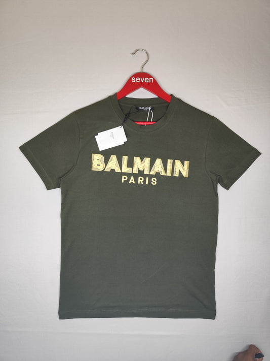 BALMAIN-Round neck-OLIVE-