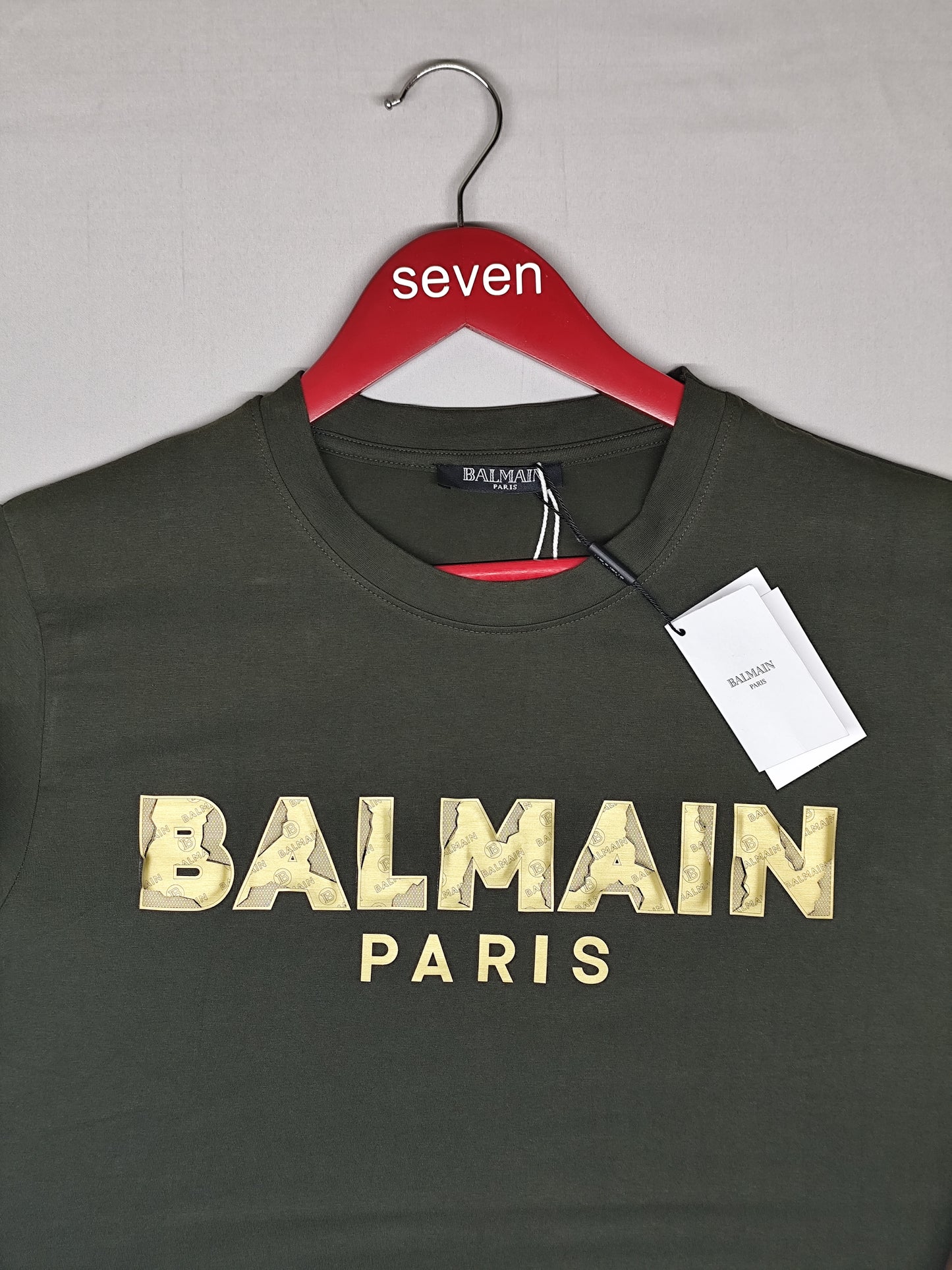 BALMAIN-Round neck-OLIVE-
