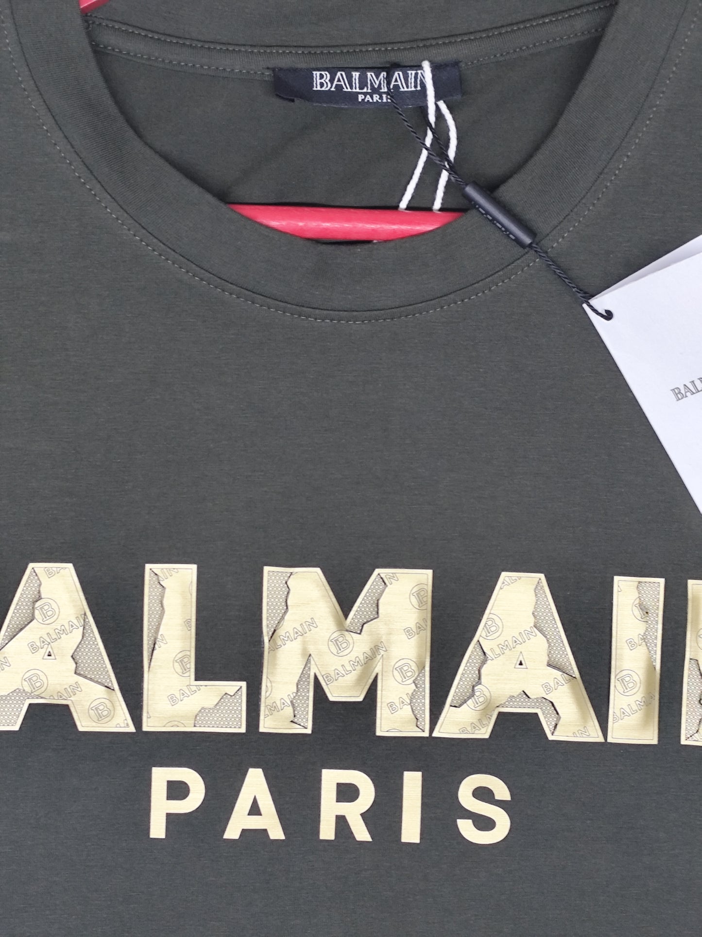 BALMAIN-Round neck-OLIVE-