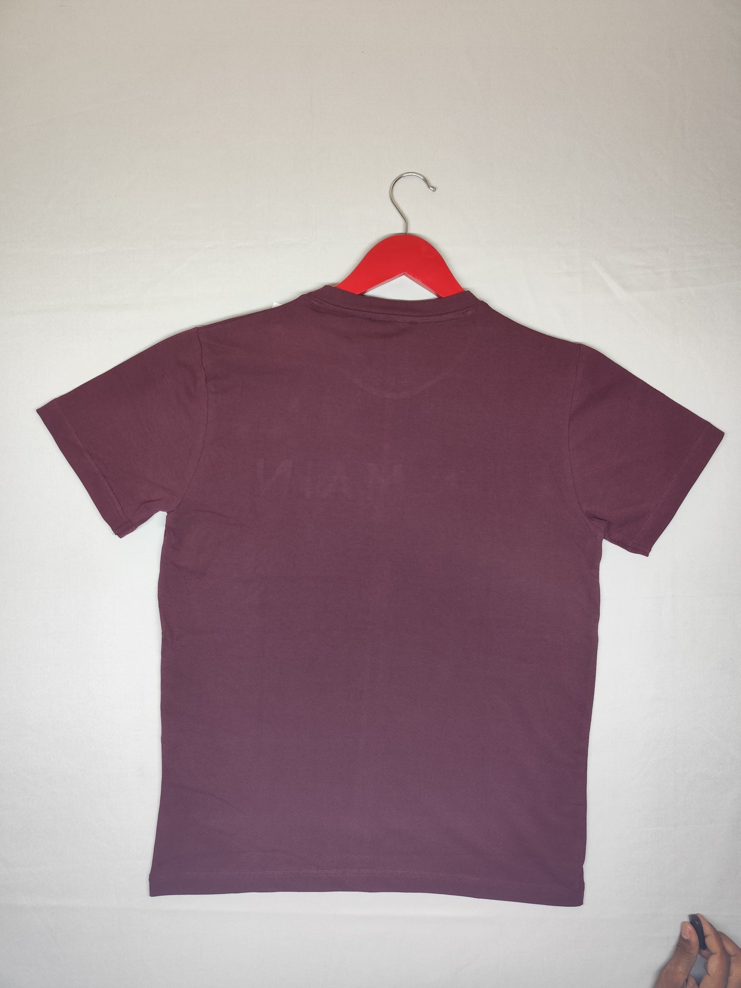 BALMAIN-Round neck-MAROON-