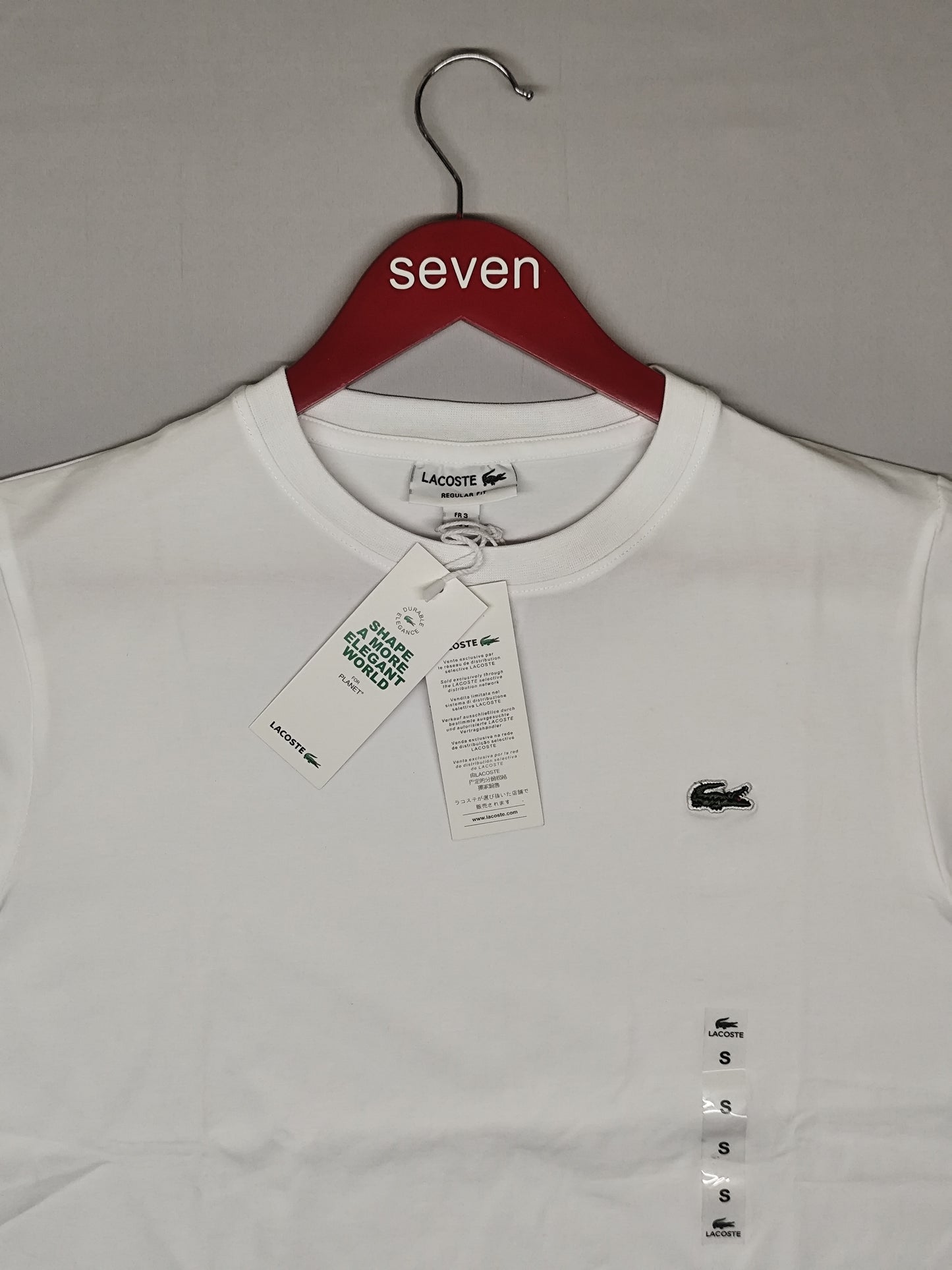 LACOSTE-Round neck-WHITE-Regular Fit