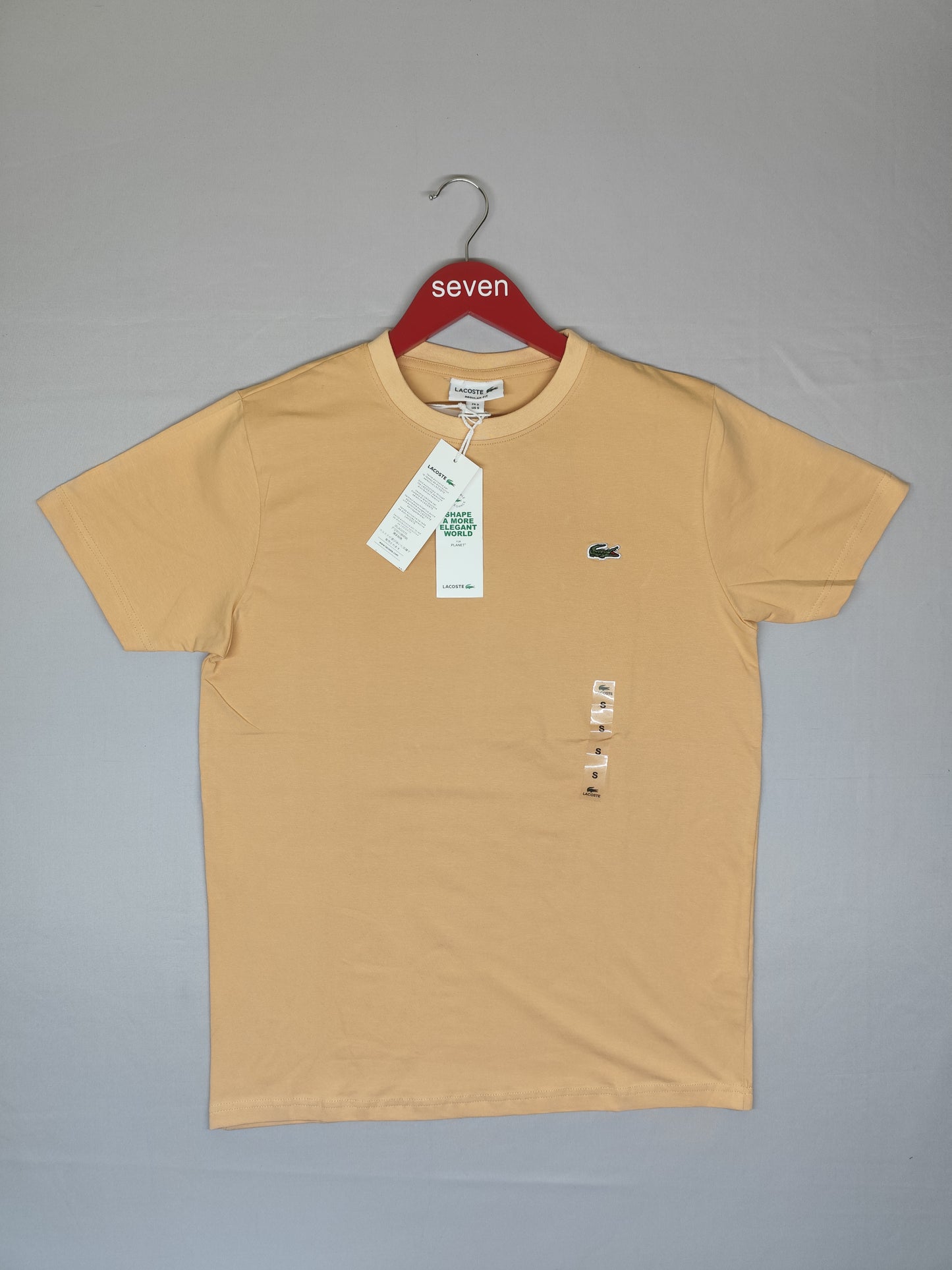 LACOSTE-Round neck-BEIGE-Regular Fit