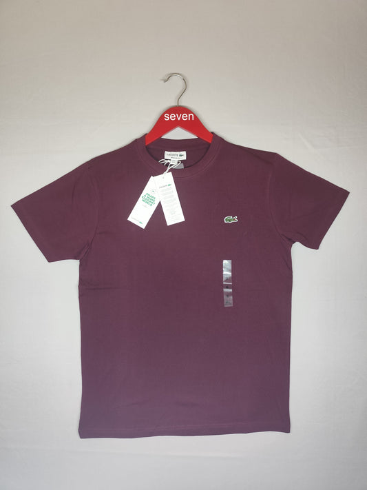 LACOSTE-Round neck-MAROON-Regular Fit