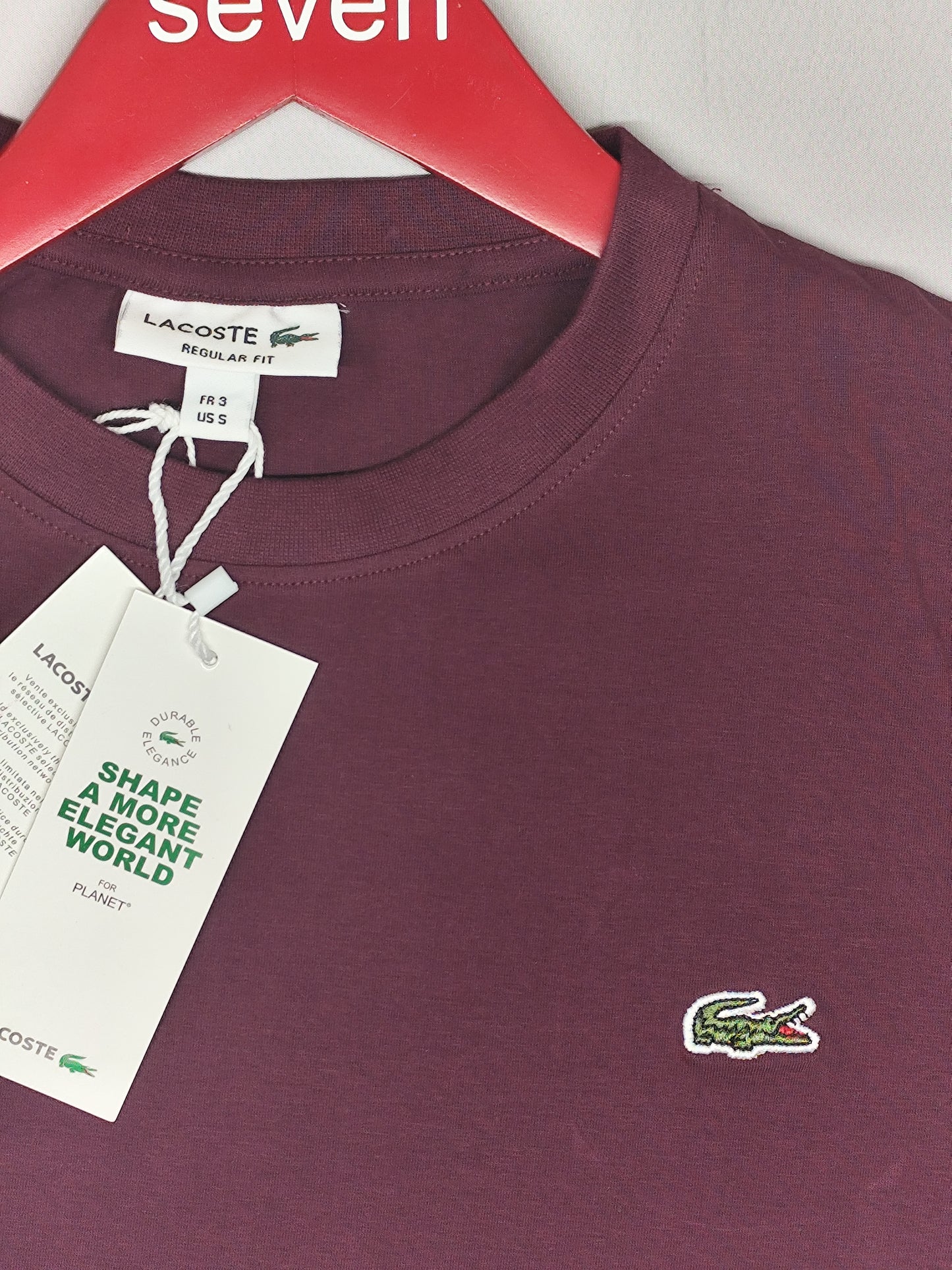LACOSTE-Round neck-MAROON-Regular Fit