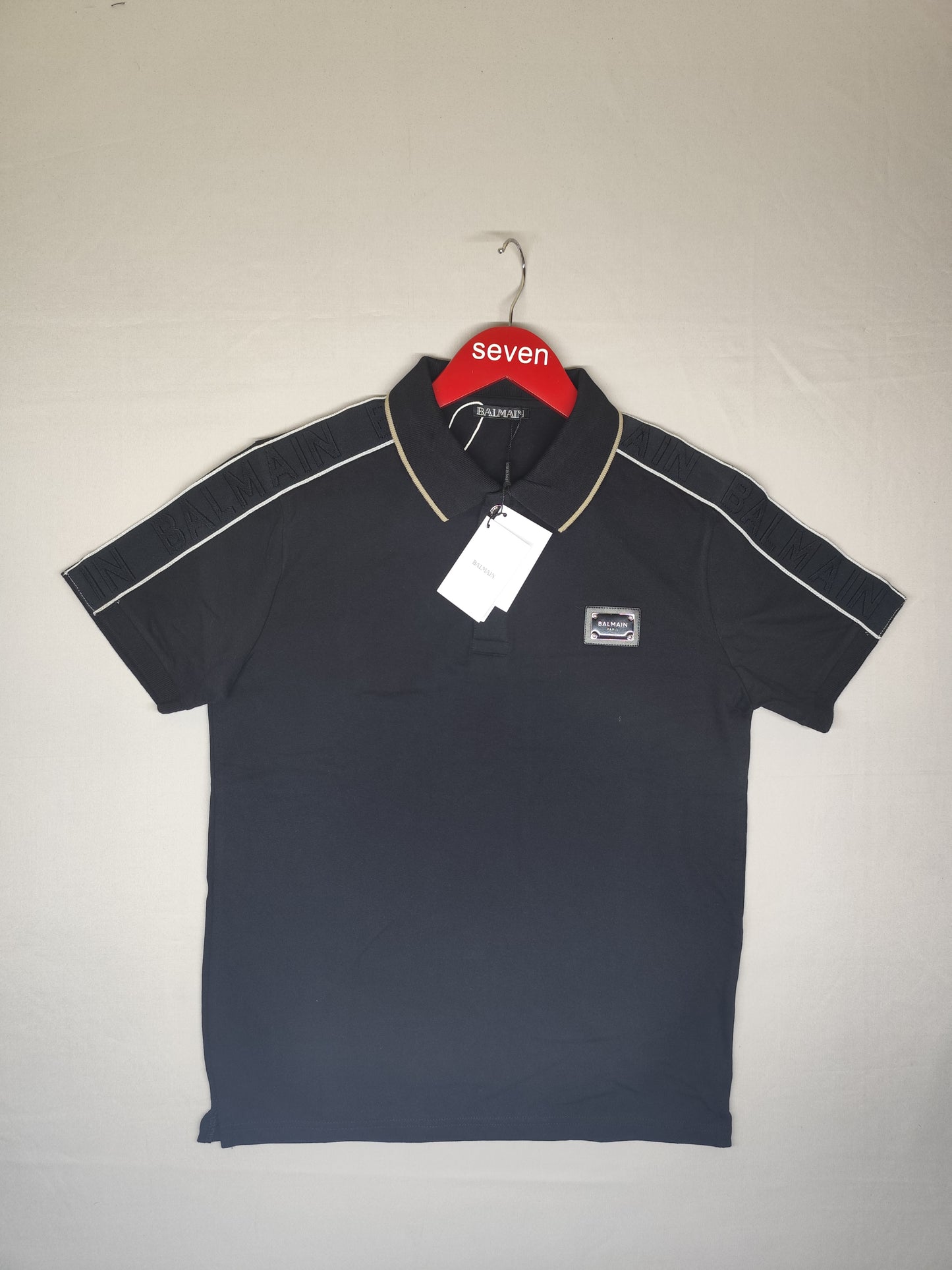 BALMAIN-Polo-BLACK-