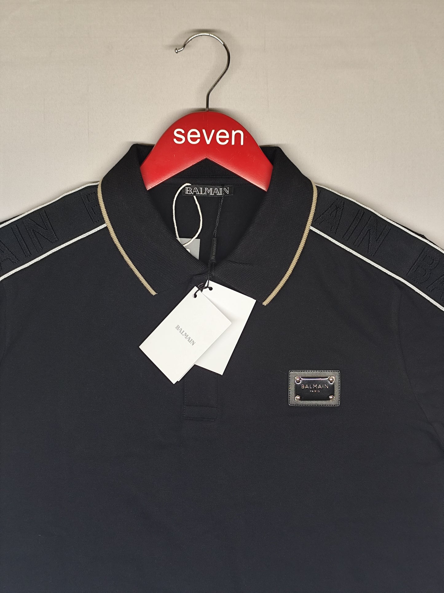 BALMAIN-Polo-BLACK-
