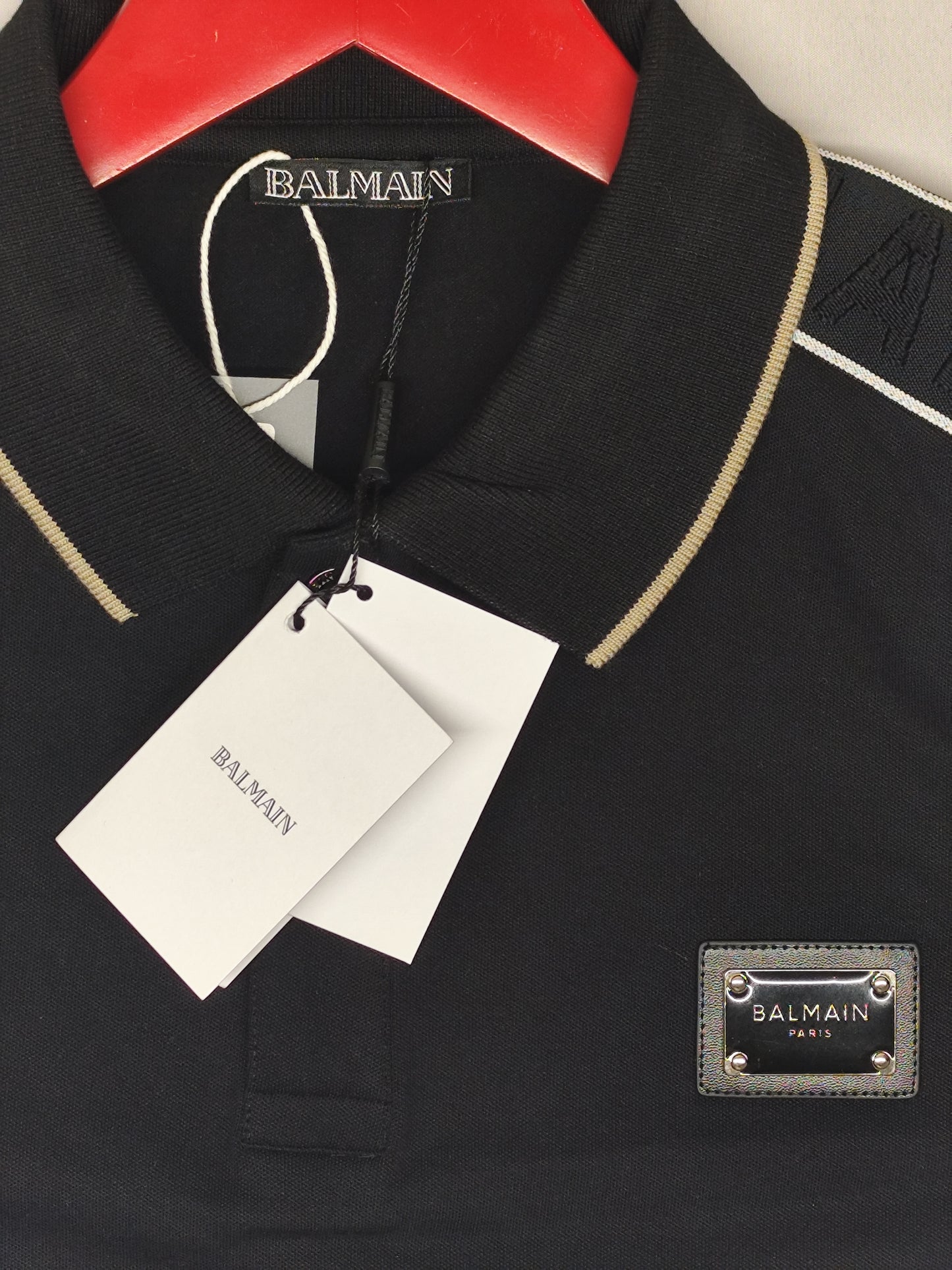 BALMAIN-Polo-BLACK-