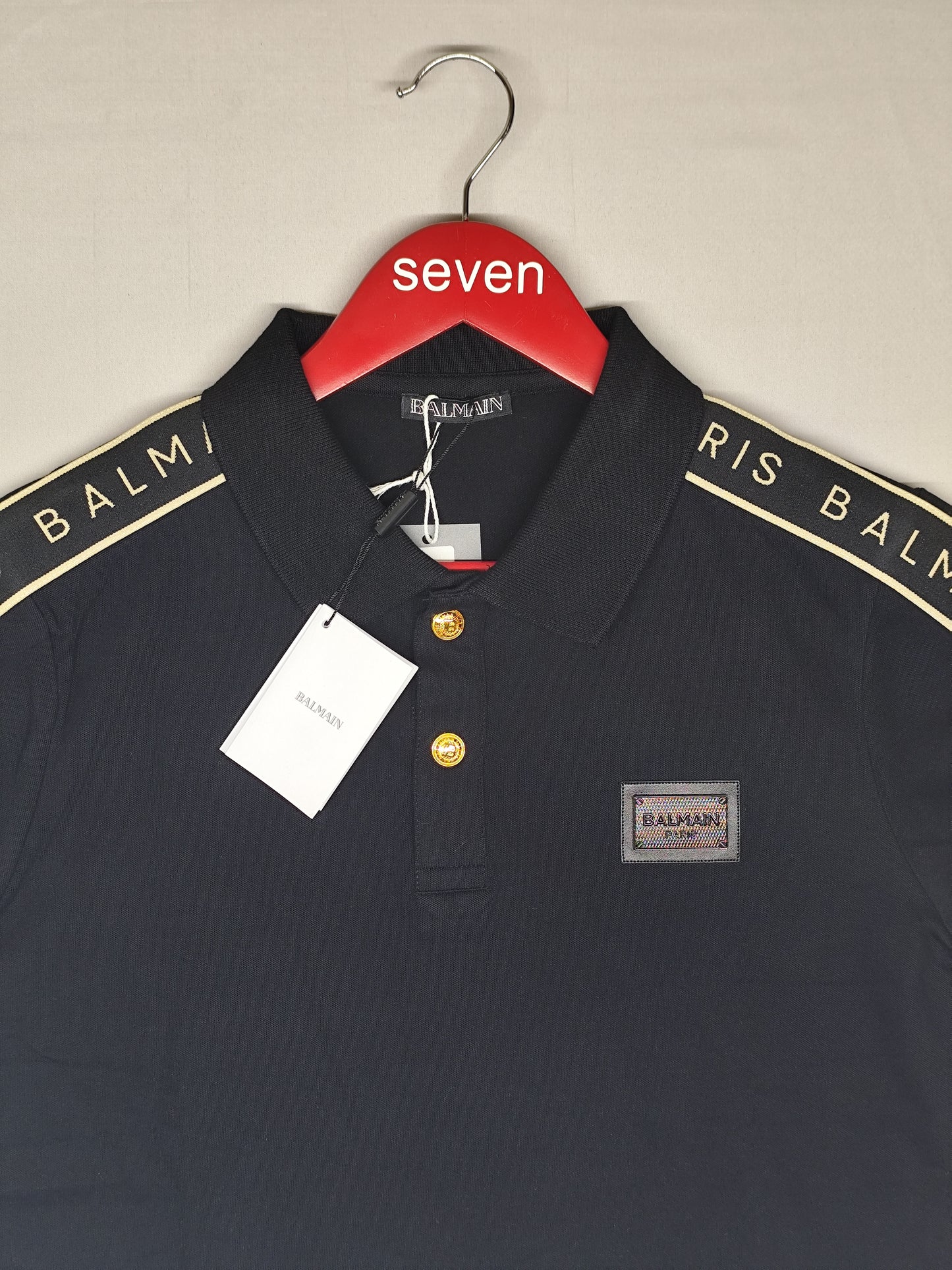 BALMAIN-Polo-BLACK-
