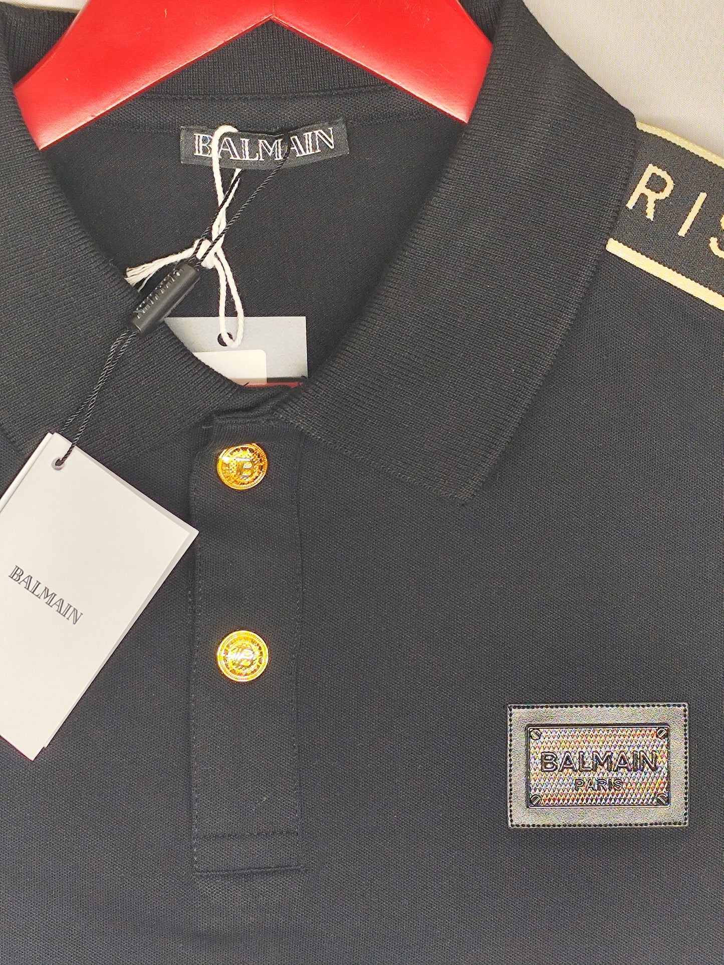 BALMAIN-Polo-BLACK-