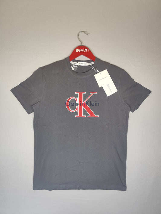 CALVIN KLEIN-Round neck-GREY-
