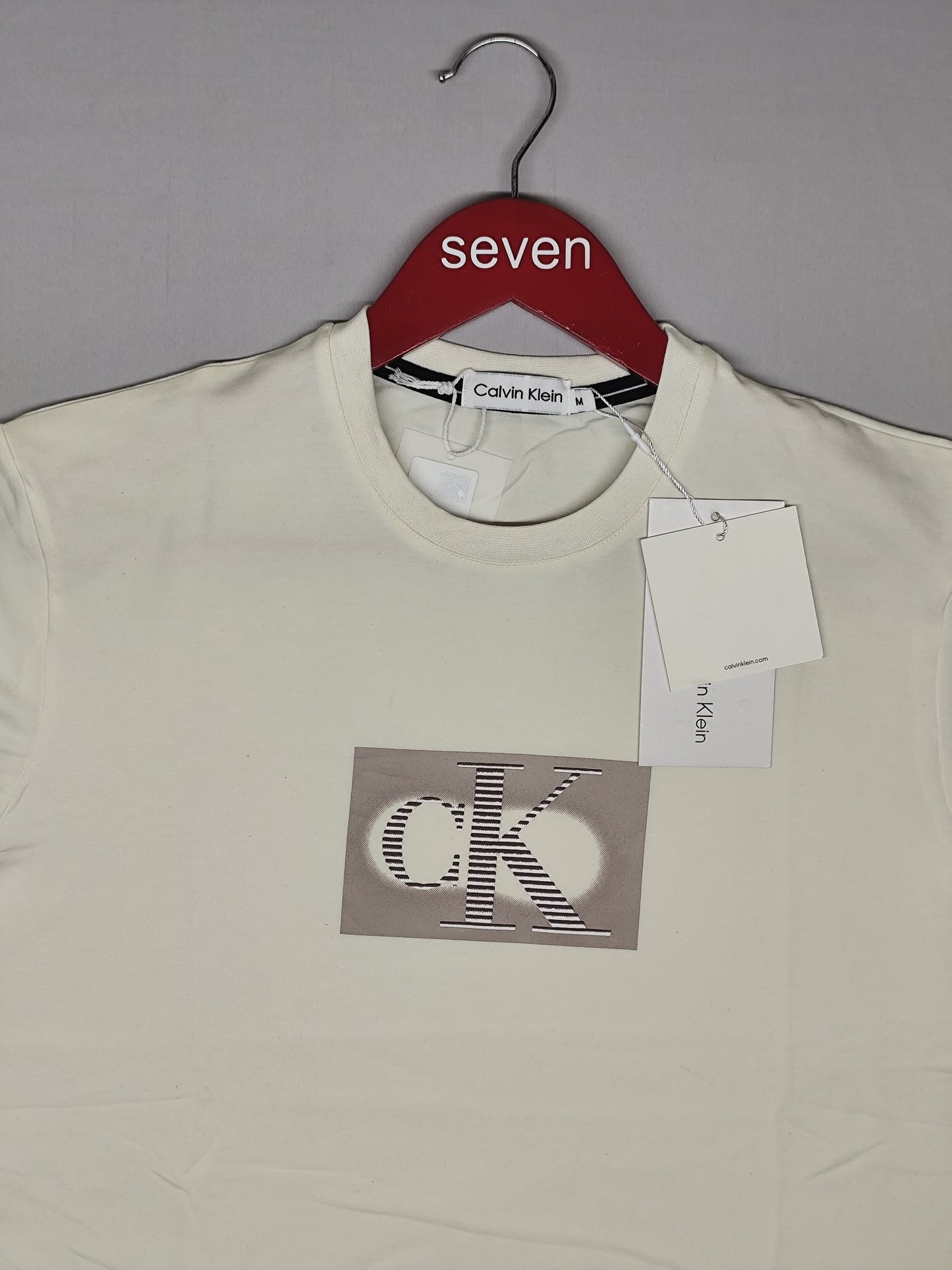 CALVIN KLEIN-Round neck-CREAM-