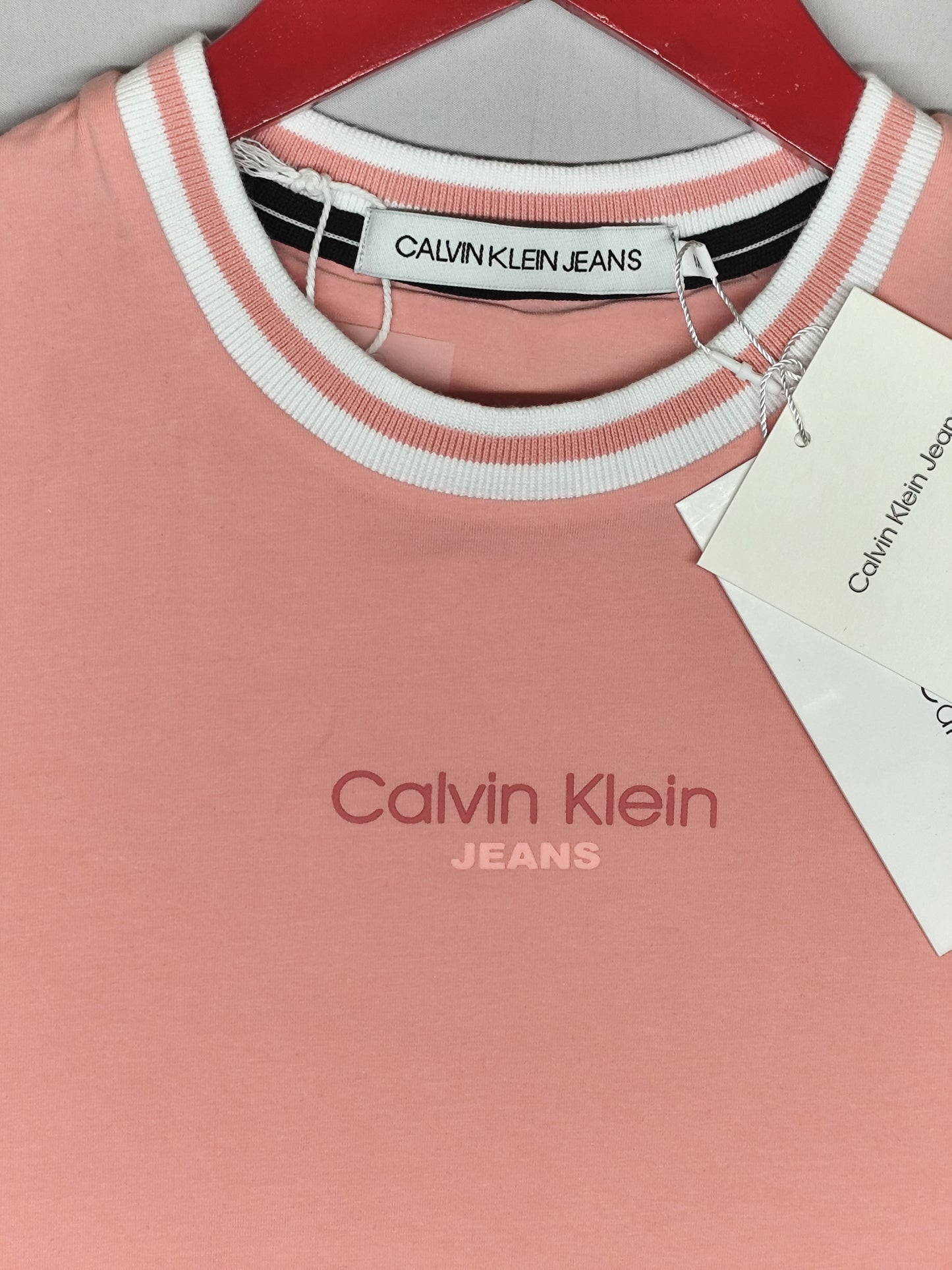 CALVIN KLEIN-Round neck-PINK-