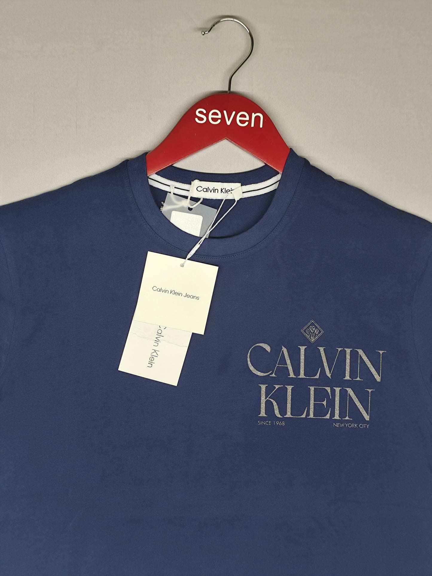 CALVIN KLEIN-Round neck-NAVY-