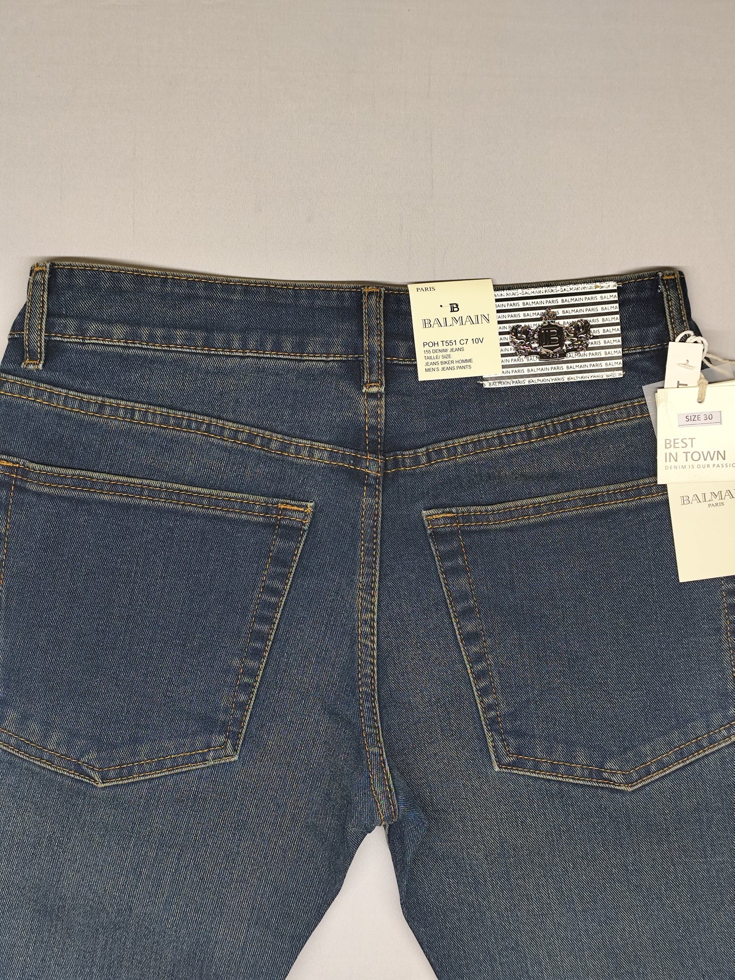 BALMAIN-JEANS-NAVY-ANKLE FIT