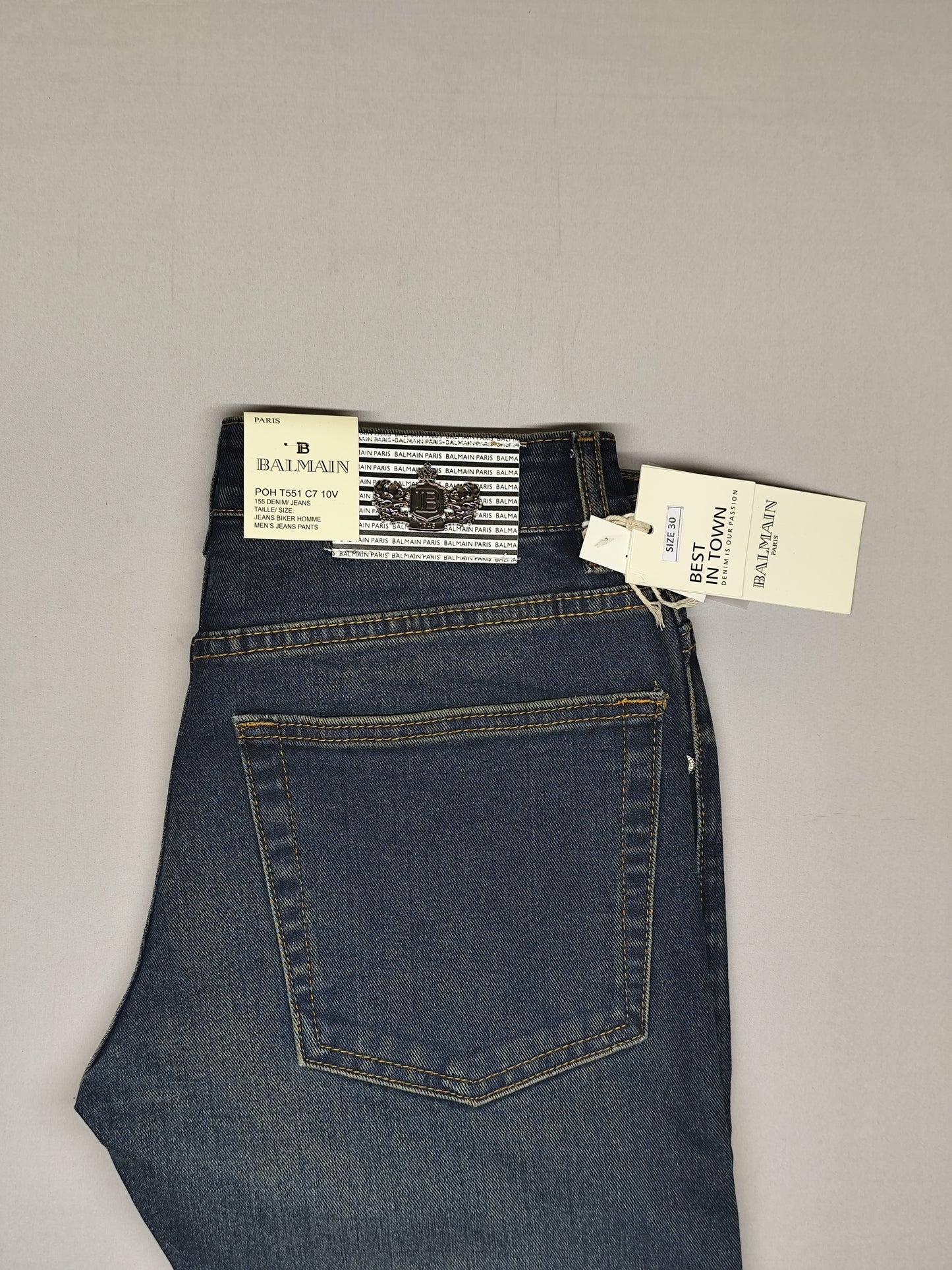 BALMAIN-JEANS-NAVY-ANKLE FIT