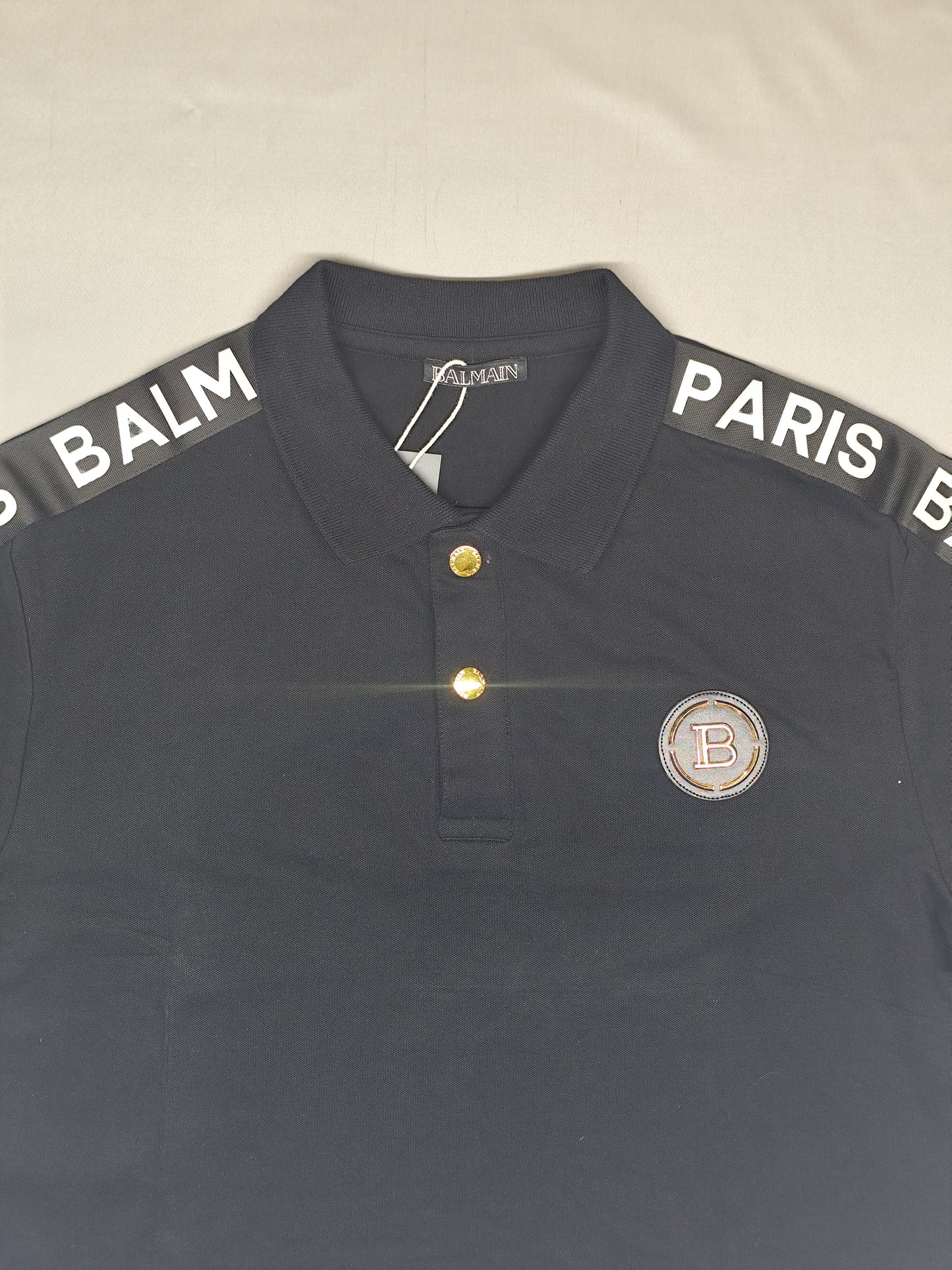 BALMAIN-Polo-BLACK-