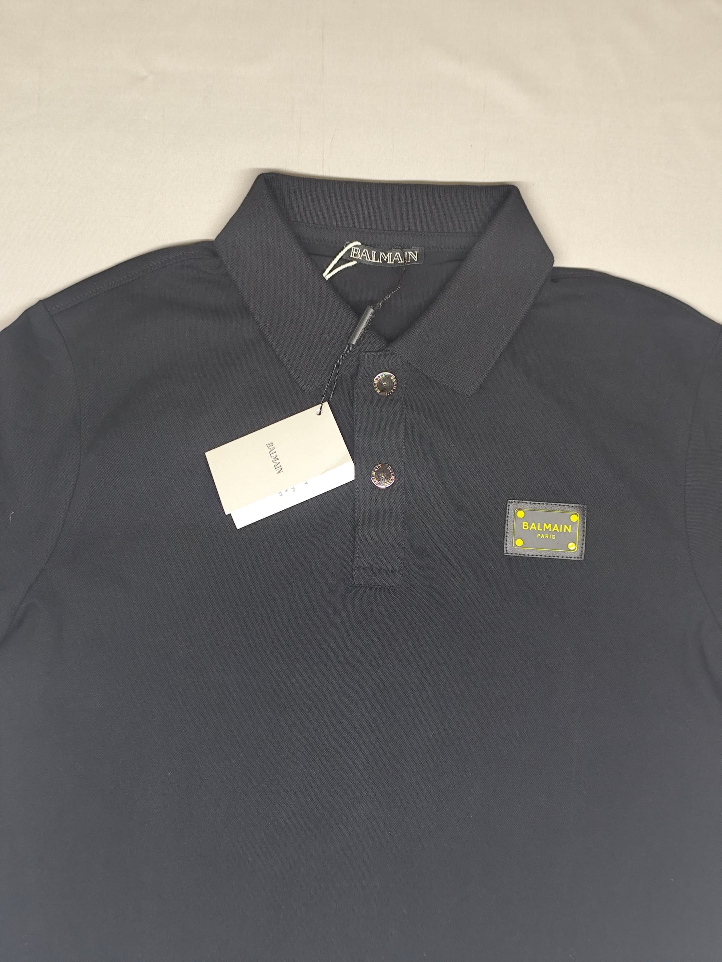 BALMAIN-Polo-BLACK-